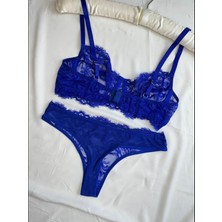 Ecs Butik Yumuşak Dantel Detaylı Balenli Sütyen & Tanga Takım