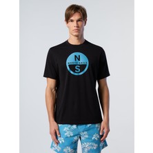 North Sails Regular Fit Logo Baskılı %100 Pamuk Bisiklet Yaka Tişört