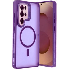 Buğz Joko Samsung Galaxy S25 Ultra Flet Lens Magsafe Kapak - Derin Mor