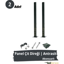 Telfence Panel Çit Direği , Montaj Aksesuarları Dahil - 2 Adet