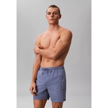 Calvin Klein Erkek Beli Lastikli ve Ip Bağlamalı Logo Detaylı Normal Kesim Lila Deniz Şortu LV00N61029-44J