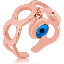 Pazarcan Gümüş Ayarlamalı Nazar Göz Bayan Yüzük