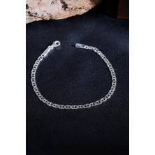 INNUENDO JEWELRY 925 Ayar Gümüş Klasik Figaro Erkek Bileklik