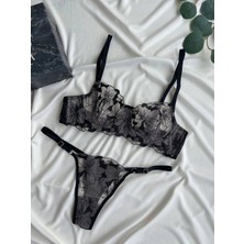 Ecs Butik Brode Dantelli Balenli 2’li Sütyen & Külot Set