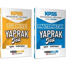 Anla Kazan Yayınları Yediiklim 2026 Kpss Lise Ortaöğretim Ön Lisans Türkçe + Matematik Yaprak Test 2 Li Set Yediiklim Yayınları