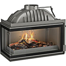 Sandıktan Al Invicta 800 Foyer Angle Sol Açık (Klapeli) Şömine Haznesi , Ithal Fransız Döküm Şömine Hazne