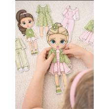 Farcy Kes-Yapıştır-Oyna Kız Giydirme Kombin Oyunu Makaslı Etkinlik Seti