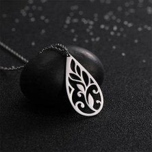 kuyumcudan Çiçek Motifli Gümüş Kolye - V025