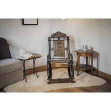 Otantik Çarşı Ahşap Ferforje Oymalı Sallanan Koltuk K02