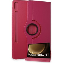 Buğz Samsung Galaxy X610 Tab S9 Fe Plus 12.4 Kılıf 360 Tablet Deri Kılıf - Pembe