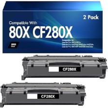Hp M401A - M401D - M401DN Yazıcı Uyumlu CF280X (80X) Çipli Muadil Toner 2 Adet – 6900 Sayfalık