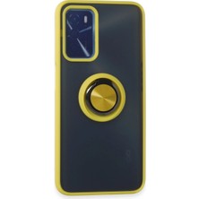 Buğz Oppo A16 Kılıf Montreal Yüzüklü Silikon Kapak - Sarı
