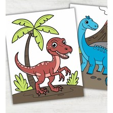 Farcy 28 Adet Dinazor Temalı Boyama Sayfaları Worksheet Motor Becerici Geliştirme A4 Sayfaları