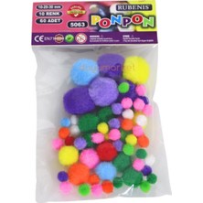  rubenis ponpon 10 renk karışık 60 lı 5063