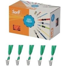 Sarff Kart İpi Metal Klipsli Yeşil 50 Li (1 Paket 50 Adet)