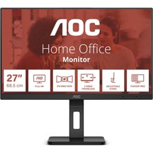 27 Aoc 27E3QAF IPS 4ms 75MHZ 1xvga 1xhdmı 1xdp Fhd 1920X1080 Hoparlör Yükseklik Ayarı Çerçevesiz Pıvot Vesa Siyah