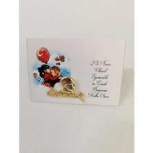 Minik Adımlar 1 Adet 23 Nisan Hediyesi Gold Atatürk ve Imzası Rozet Okul Hediye