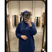 Kadın Pul Nakış Detaylı Tesettür Tunik