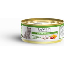 Lavital Tavuklu Kızılcık ve Kadife Çiçekli Sterilised  Yetişkin Kedi Konserversi 85 gr