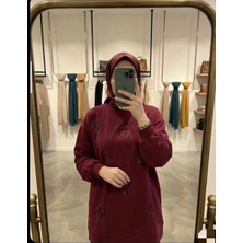 Kadın Pul Nakış Detaylı Tesettür Tunik