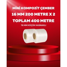 Dalpak Ambalaj 2'li 16 mm Beyaz Lifli Mini Kompozit Çember Toplam 400 Metre