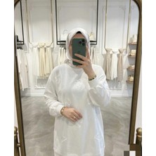 Kadın Pul Nakış Detaylı Tesettür Tunik