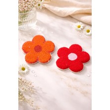 Gaonk El Yapımı Punch Nakışlı 2'li Papatya Bardak Altlığı Seti - Dekoratif Çiçekli Masa Aksesuarı