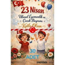 NF ND ENEFENDİ 30 Adet Ayyıldız Fimo Boncuklu Marteniçka Bileklik 23 Nisan Tebrik Kartlı Şans Hediye
