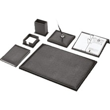 Gülpaş 910 Lüks Deri Kalemli Sümen Takımı 7 Parça Siyah G910