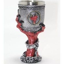 Store Mania Ieg™ Ejderha Pençesi Tasarımlı 3D Kabartmalı Paslanmaz Çelik Kadeh Bardak