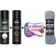 Selsil Emniyet Kemeri Yağlayıcı Sprey 200 ml + Selsil Şeffaf Silikon Sprey 500 ml + Araç Bakım Süngeri + Süper Emici Oto Kurulama Bezi 50X70 cm