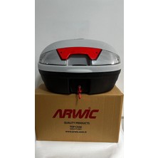 Arwic 46 Lt Sırt Dayamalı Motosiklet Arka Çanta Gri