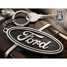 Scay Ford Logolu 3D Tasarım Anahtarlık - Honeycomb Desenli