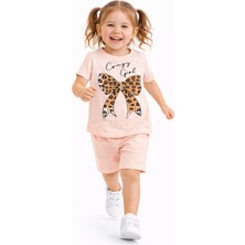 Melodi Kids Kız Çocuk Fiyonk Detaylı Şort Yazlık Alt Üst Pamuklu Takım