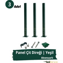 Telfence Panel Çit Direği , Montaj Aksesuarları Dahil - 3 Adet