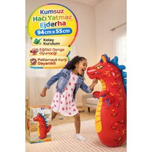 Toyfest Ejderha Hacıyatmaz Şişme Oyuncak 94 cm Kumsuz Devrilmez Denge Oyuncağı Çocuk