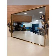 Plus Home Tepsi Dekoratif Pirinç Gala Model Altın Büyükboy 40X27 cm
