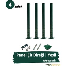 Telfence Panel Çit Direği , Montaj Aksesuarları Dahil - 4 Adet