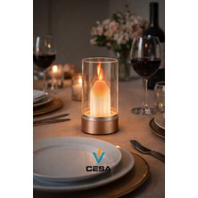 Cata Şarjlı Mum Dekor Masa Lambasu CT-8432 Lüx Dekoratif Mumlu Masa Lambası