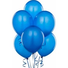Party Express 12" Metalik Balon 8 Adet - Mavi