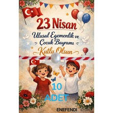 NF ND ENEFENDİ 10 Adet Inci Boncuklu Marteniçka Bileklik 23 Nisan Tebrik Kartlı Şans Hediye