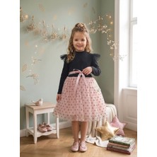 Lina Baby Bloomm Uzun Kollu Kız Bebek Elbise Tül Etekli Fiyonklu Şık Model