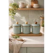 Pr Home Soft Green Emaye Baharatlık Seti 12 cm