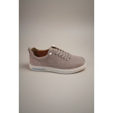 Modayak Enes Kum M24 Velvet Hakiki Deri Akıllı Bağcıklı Beyaz Poli Taban Erkek Günlük Ayakkabı