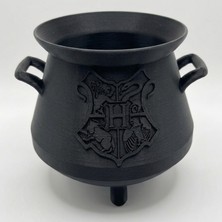 Teknik Durak Büyücü Düzenleyici Siyah Kazan - Fantastik Tasarım Dekoratif Kalemlik ve Fırçalık - Hediye Kutulu