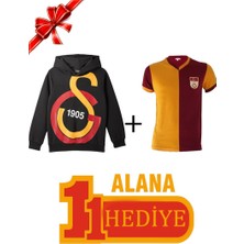 Galatasaray Orijinal Büyük Logolu Çocuk Sweatshirt Metin Oktay Çocuk Tshirt Hediyeli