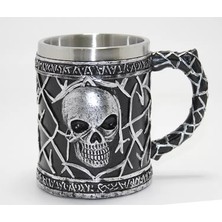 Zenvia Gotik Kurukafa 3D Kabartmalı Paslanmaz Çelik Kupa Bardak