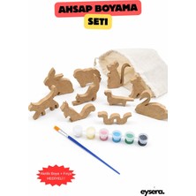 Eysera Çocuklar Için Ahşap Boyama Seti Boyanabilir Hayvanlar – Çocuk Aktivite & Hobi Oyuncak, Montessori, Eğtici Set