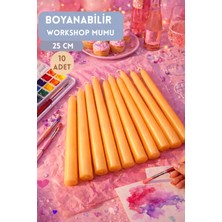 Sanat Sepet İşleri 10’lu Uzun Şamdan Mum | Boyanabilir Taper Mum | Mum Boyama Workshop ve Dekor Mum