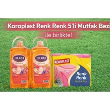 Duru Mutluluk Bahar Çiçekleri Sıvı Sabun 3 Litre x 2 Adet Koroplast 5'li Mutfak Bezi ile